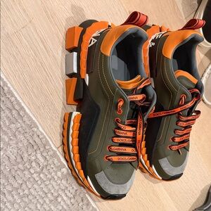 Dolce & Gabbana Men's Olive and Orange Sneakers